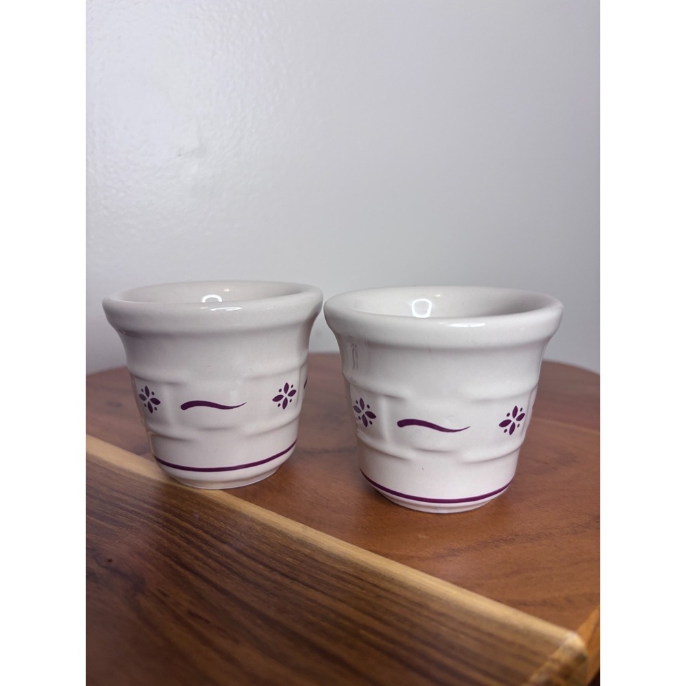 Longaberger Pottery Woven Traditions Red Votive Candle Small Holders Set 2 box